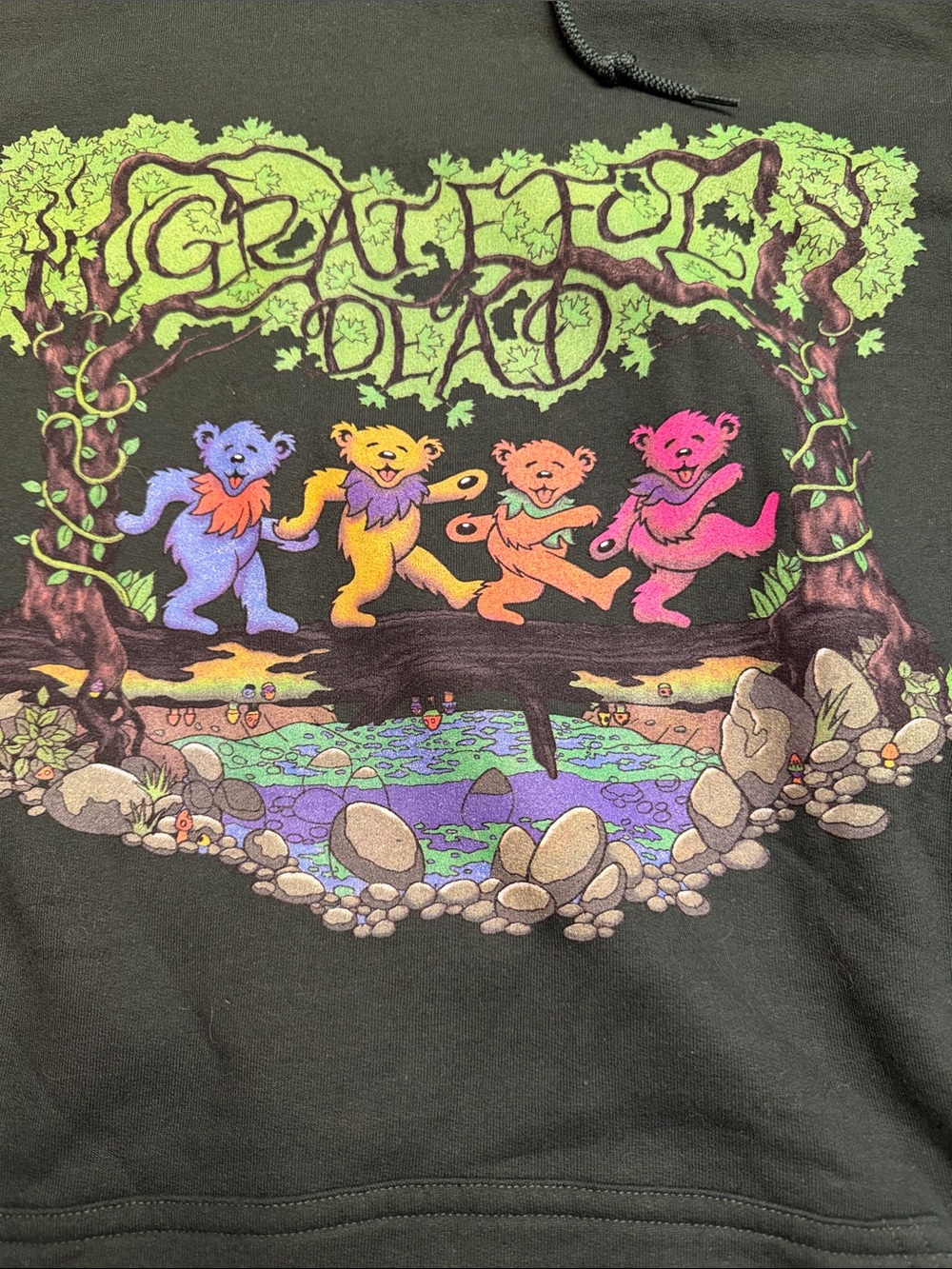 Grateful Dead Wood Bears Forest Graphic Pullover Hoodie Green 2XL NWOT - Picture 5 of 8